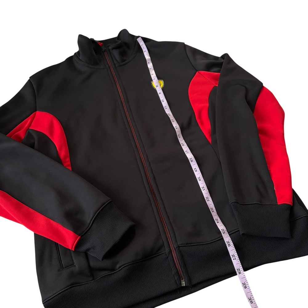 Puma Scuderia Ferrari Track Jacket Black Red Full Zip L Motorsport Car Racing - Picture 11 of 12